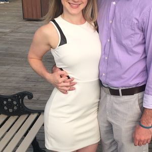 Express white dress with black mesh. 💕